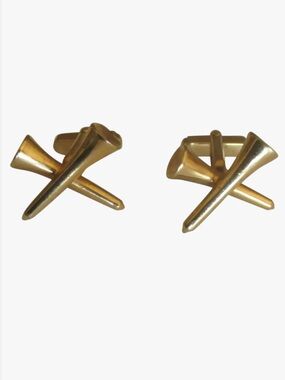 Anson Vintage Goldtone Crossed Golf Tees Cufflinks